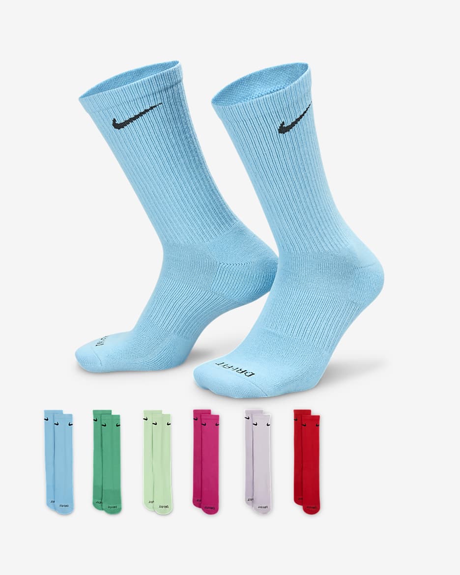 【NIKE】◆Everyday Plus Crew Socks (6 Pairs)◆SX6897-100◆ Nike Everyday Plus Cushioned Training Crew Socks (6 Pairs